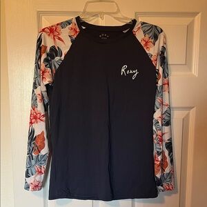 Roxy Navy and Floral Swim Coverup